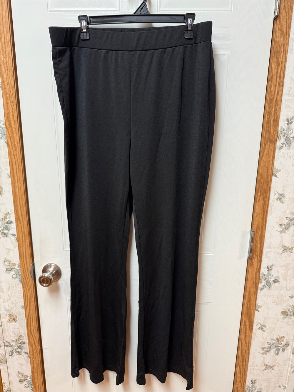 SHEIN Curve Black Wide Leg Pull-On Pants
